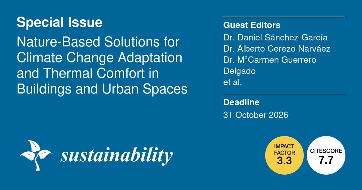 [Call for Papers] Special Issue on Nature-Based Solutions for Climate Change Adaptation and Thermal Comfort